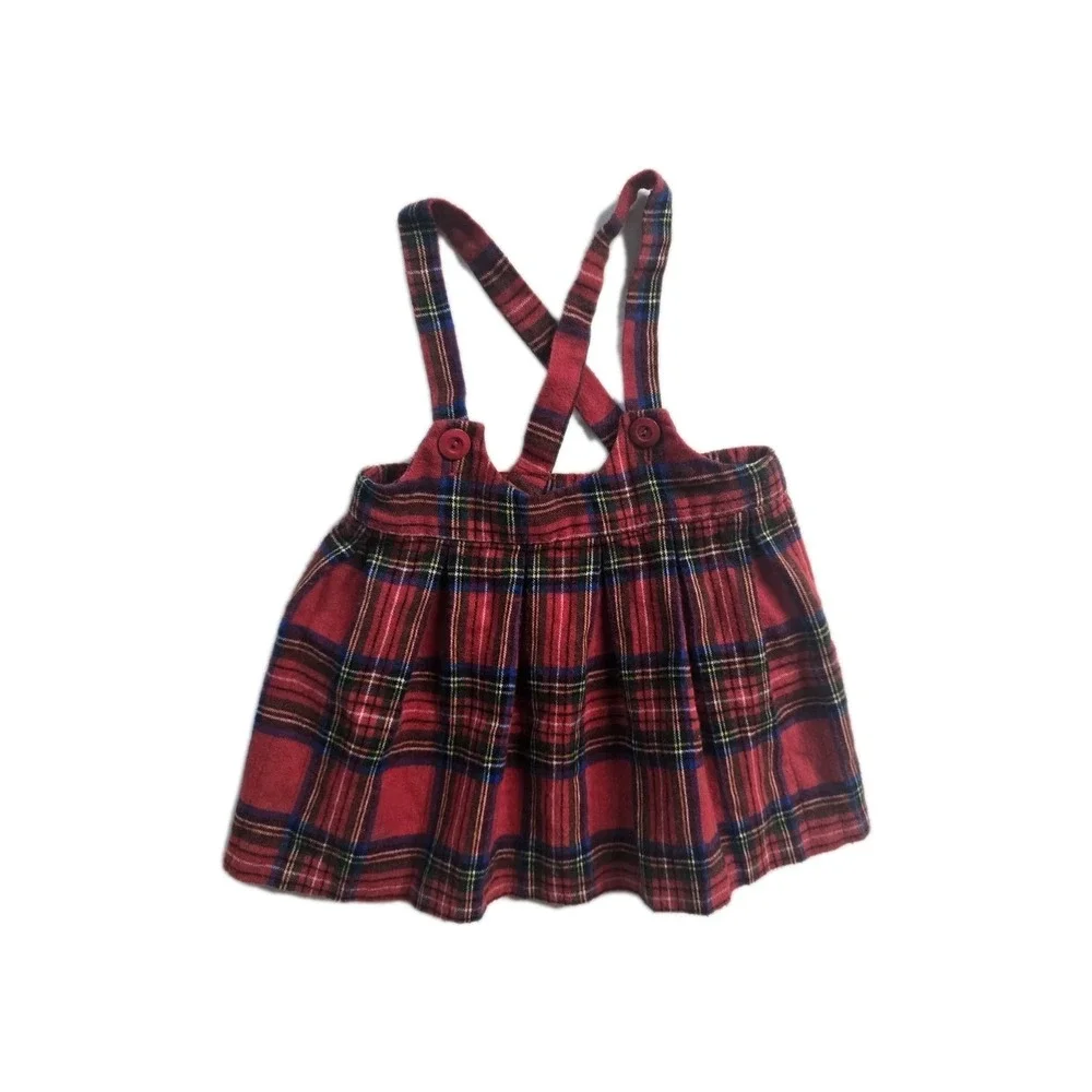 vintage girls piccolo pleated red bibbed dress‎ with floral size 3t Lot Of 4
